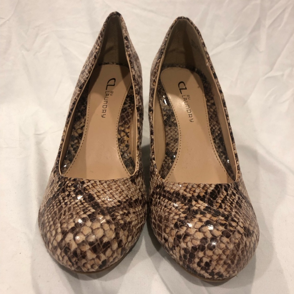 Chinese Laundry - imitation snake skin wedge heels size 7 1/2M